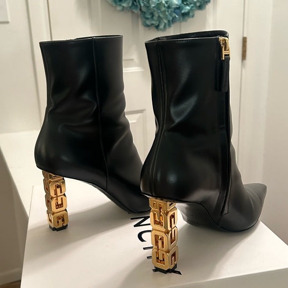 Givenchy Black and Gold G Cube Ankle Boots Size 40 - Picture 2 of 16